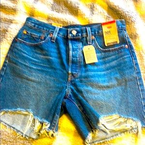 Levi's Classic Blue Ripped Denim Shorts - NWT